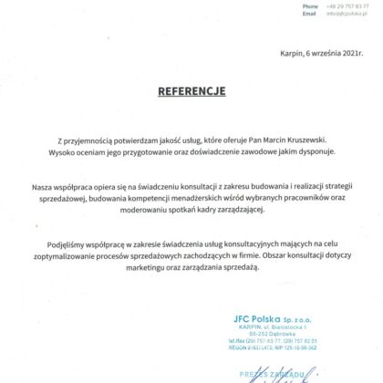 referencja firmy JFC