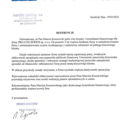 referencja od PRO-CON