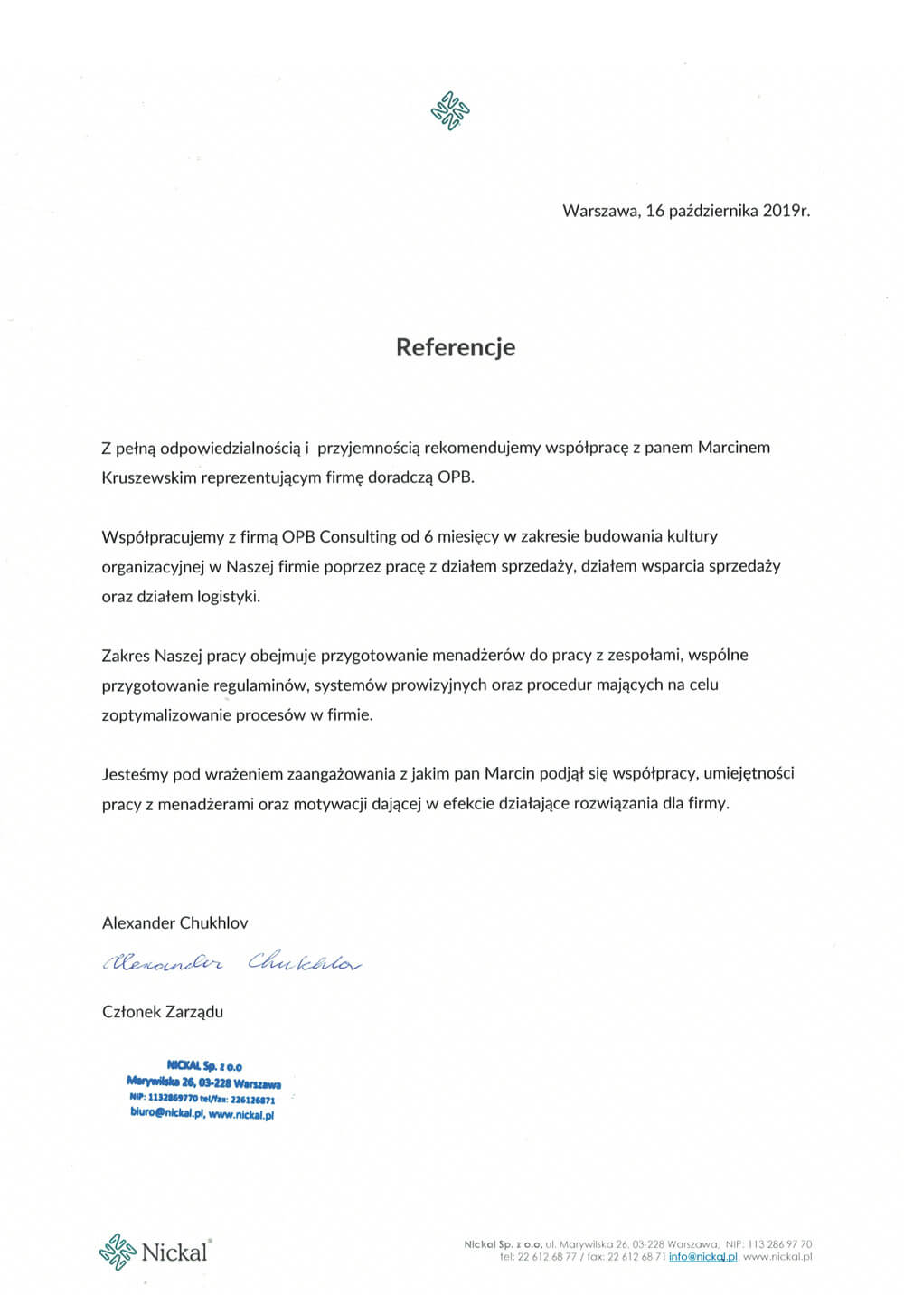 Referencja Nickal