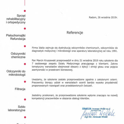 referencja Idalia